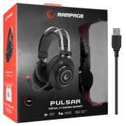 Rampage RM-K1 PULSAR Siyah Usb 7.1 Surround+Titreşim RGB Işık Efektli Gaming Oyuncu Mikrofonlu Kulaklık