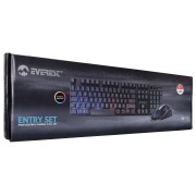 Everest KM-191 ENTRY Siyah USB Gökkuşağı Aydınlatmalı Q Gaming Oyuncu Klavye + Mouse Set