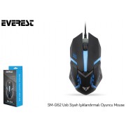 Everest SM-G62 Usb Siyah Işıklandırmalı Oyuncu Mouse